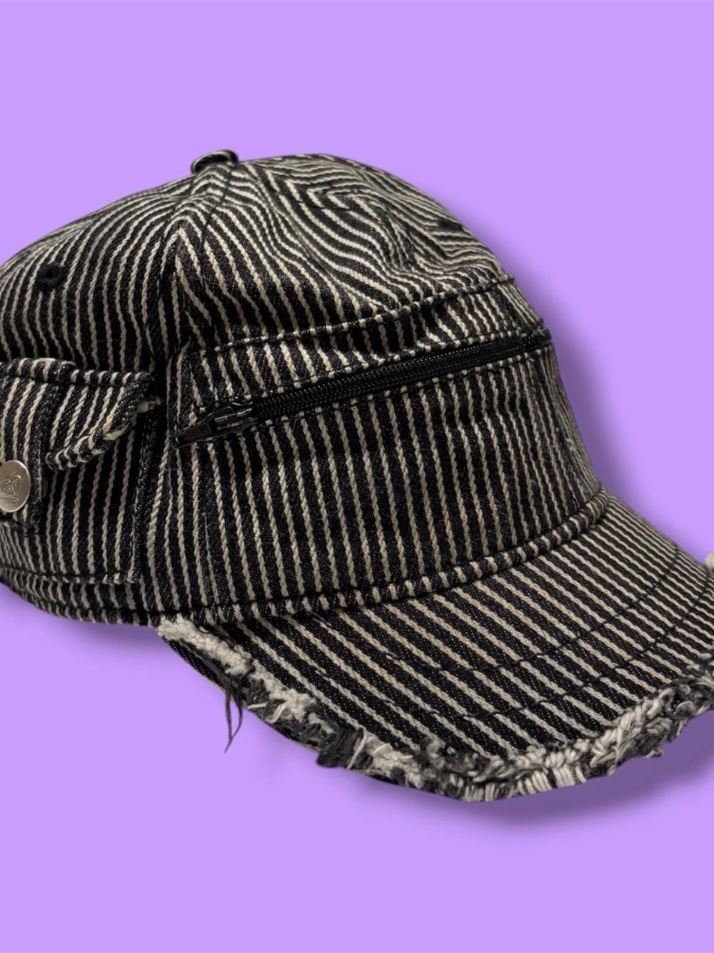 Y2K Roxy Striped Cargo Cap Granola Gorpcore Pockets